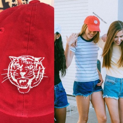 New Brandy Melville Tiger Embroidered Red Baseball Hat Katherine Adjustable Nwt  eb-34659364
